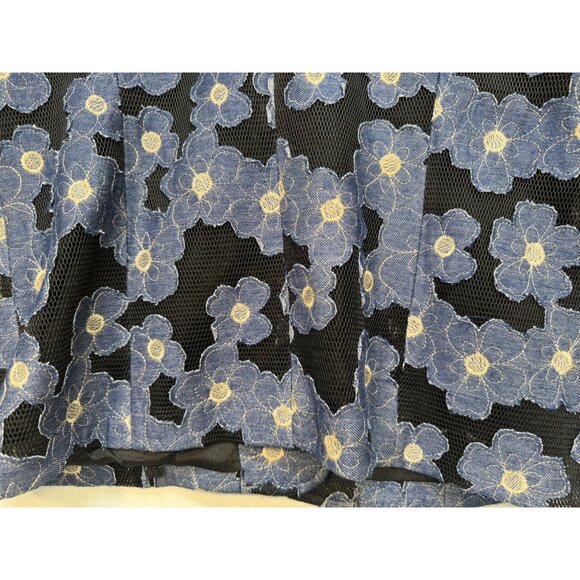 N by Nancy Women's 2 Button Casual Blazer Size M Navy Blue Floral Long Sleeve - Picture 13 of 15